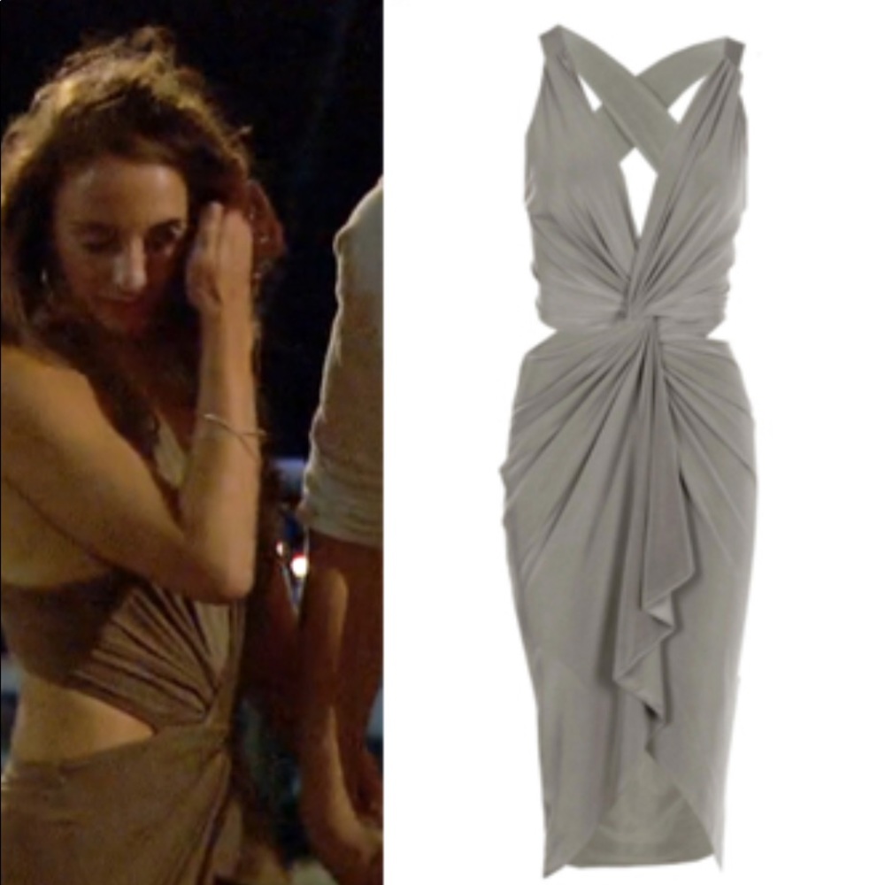 Boohoo Olive Green Knot Mini Dress Size 8